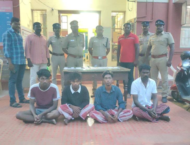 ஓட்டப்பிடாரம் பகுதியில் தொடர் வழிப்பறி -  6பேர் கைது : 10 பவுன் நகைகள், 4 செல்போன்கள் மீட்பு!