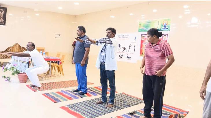 மன அழுத்தத்தைப் போக்கும் வகையில் காவல்துறையினருக்கு சிறப்பு யோகா பயிற்சி முகாம்!