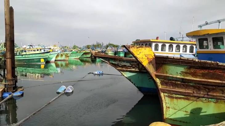 தூத்துக்குடியில் 250க்கும் மேற்பட்ட விசைப்படகுகள் கடலுக்கு செல்லவில்லை.