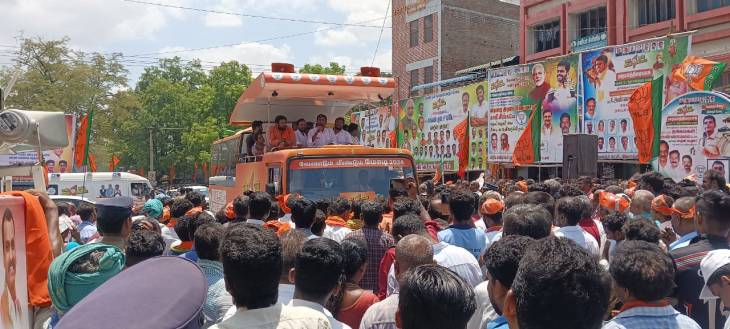 மீண்டும் பிரதமராக நரேந்திர மோடி வந்தால் மட்டும் தான்  தமிழகத்தில் மாற்றம் வரும்  -  அண்ணாமலை பேச்சு!

