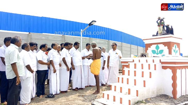 :கருப்பசாமி கோவிலில் பூஜை செய்து பணியை தொடங்கி வைத்த MLA மார்க்கண்டேயன்!