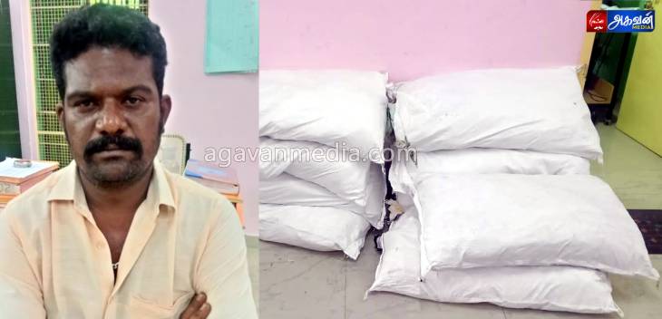 134 கிலோ புகையிலைப் பொருட்கள் விற்பனைக்காக வைத்திருந்தவர் கைது.