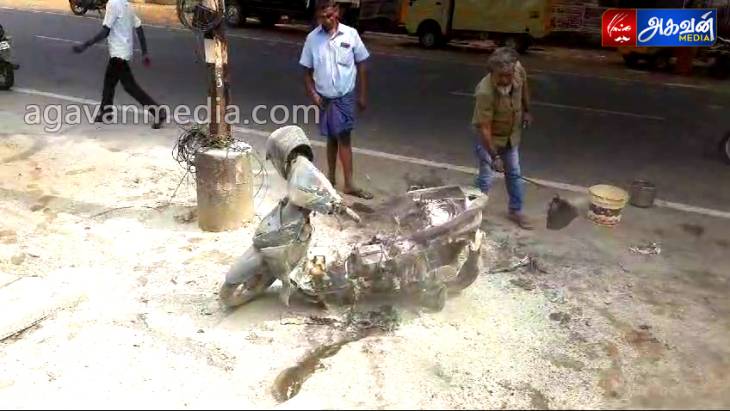 கடும் வெயிலால் தீப்பற்றி எரிந்த எலக்ட்ரிக் பைக்?
