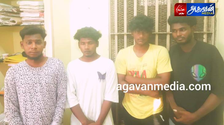 கஞ்சா விற்பனையில் ஈடுபட்ட 4 இளைஞர்கள் கைது.


